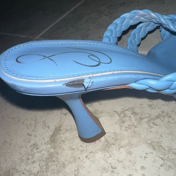 Sam Edelman Marjorie Blue Braided Strappy Heels Women’s 7.5 Square Toe - Picture 9 of 9